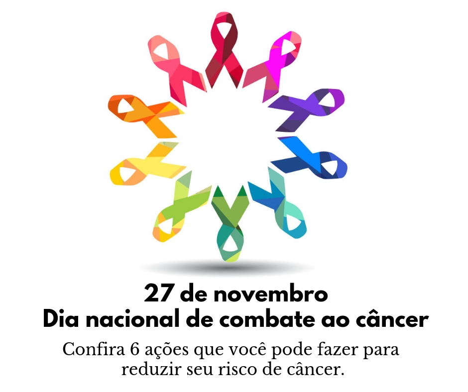 Dia nacional de combate ao câncer - confira seis ações que você pode tomar para reduzir o risco de câncer.